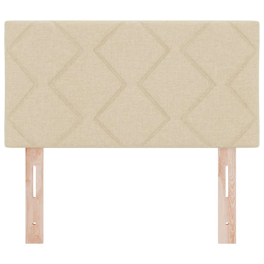 Headboard with LED Strip Lights Adjustable Cream 80 cm Fabric